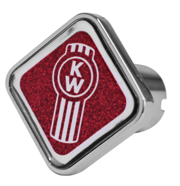 Bouton Carre Logo Kenworth Rouge Metallique 481  -  CK-KW1-S-5781