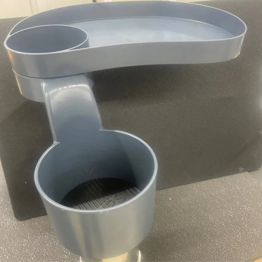 Gray Car Cup Holder Expander and Attachable Tray