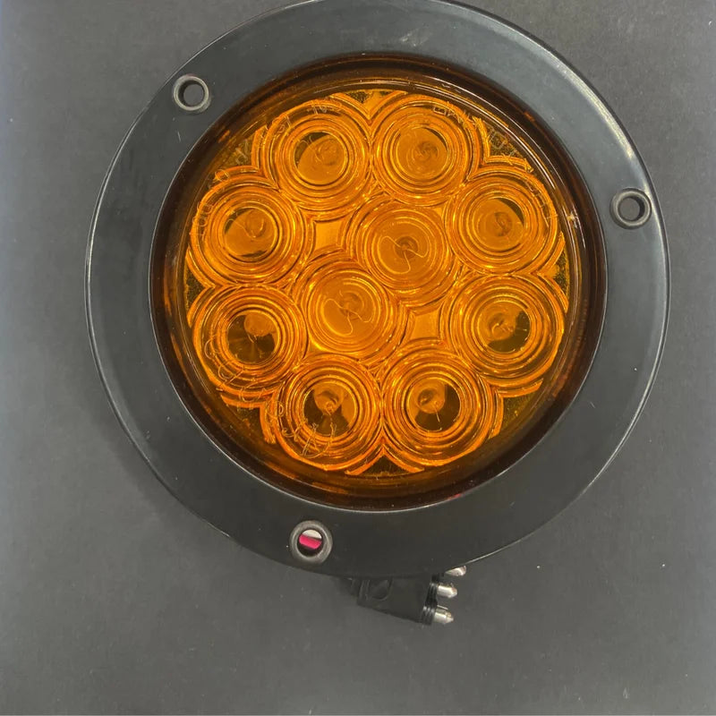 4" Stop/Turn/Tail Fixed 10 LED Light Amber w/Black Bezel And Pigtail Kit  -  8002A