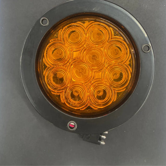 4" Stop/Turn/Tail Fixed 10 LED Light Amber w/Black Bezel And Pigtail Kit  -  8002A