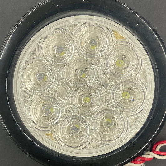 4" Stop/Turn/Tail Fixed 10 LED Light Amber Clear w/Grommet & Pigtail  -  9000A