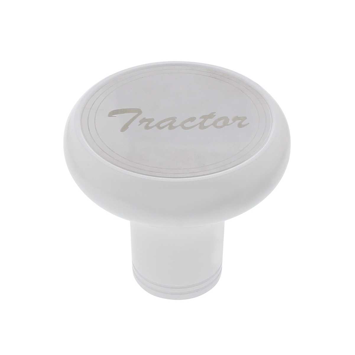 Deluxe Aluminum Screw-on Air Valve Knob W/ Stainless Tractor Plaque Pearl White - 22956